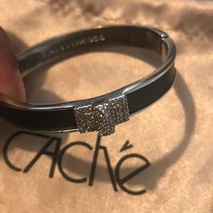 BCBG Maxazaria silver leather pebbled bracelet